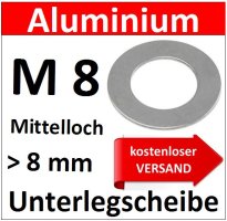M8 Versand kostenlos Aluminum Scheibe