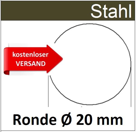 Stahl Ronde &Oslash;20mm 8150 SR20/0/0,5mm Versand kostenlos SR_&Oslash;20mm 1 St&uuml;ck