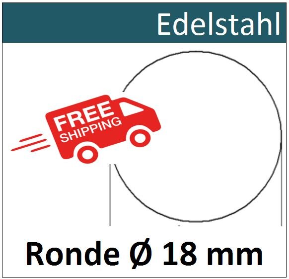 Edelstahl Ronde &Oslash;18mm 8151 ER18/0/1,0mm Versand kostenlos blechWelt24_de