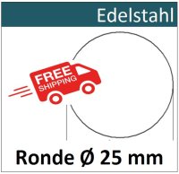 Edelstahl Ronde &Oslash;25mm 8151 ER25/0/1,0mm Versand...