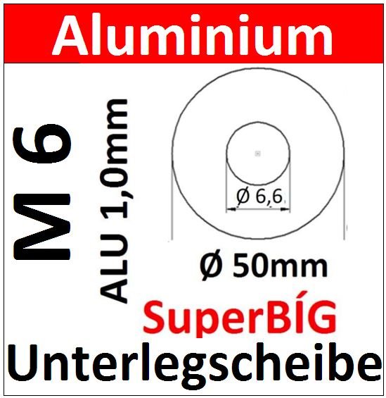 AU M6 Unterlegscheibe Ø50mm 8160 AU50/1-6,5/1,0mm kostenloser Versand
