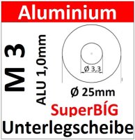 AU M3 Unterlegscheibe &Oslash;25mm 8162 AU25/1-3,3/1,0mm kostenloser Versand