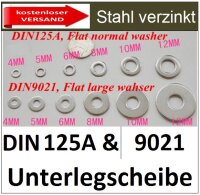 Unterlegscheibe verzinken Stahl M5mm 8221 SvU15/1-M5/1,2mm kostenloser Versand