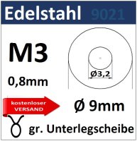 Unterlegscheibe Edelstahl DIN 9021 EU9/1-3,2/0,8mm 8229...