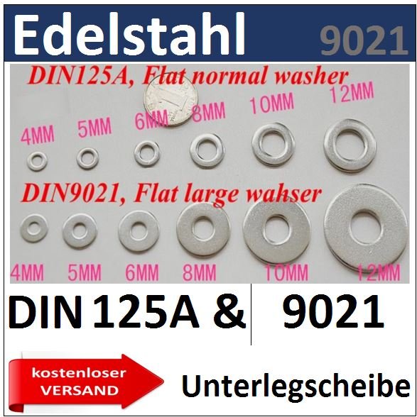 Unterlegscheibe Edelstahl EU24/1-8,4/2,0mm 8234 M8mm kostenloser Versand 3  Stück
