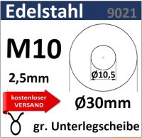 Unterlegscheibe Edelstahl EU30/1-10,5/2,5mm 8235 M10mm...