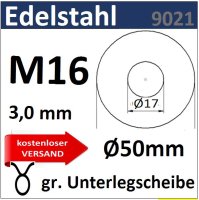 Unterlegscheibe Edelstahl 8237 M16mm kostenloser Versand...