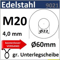 Unterlegscheibe Edelstahl 8238 M20mm kostenloser Versand 3 St&uuml;ck