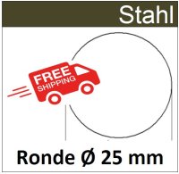 Stahl Ronde &Oslash;25mm 8148-12- SR25/0/1,0mm 10...