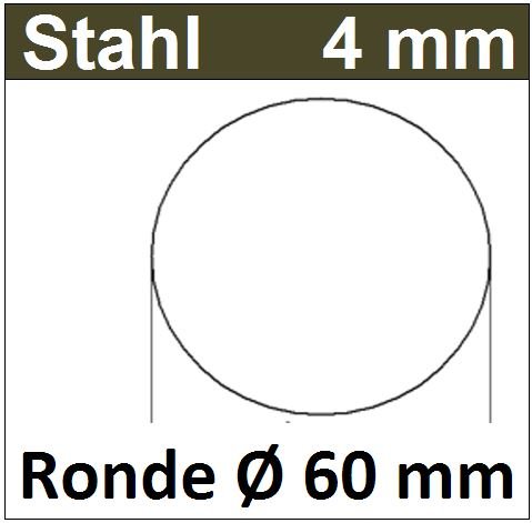 Stahl Ronde &Oslash;60mm 1 St&uuml;ck 8245-11 SR60/0/4,0mm Versand kostenlos