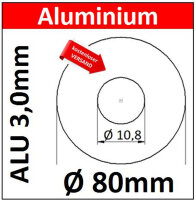  ALU Ronde &Oslash;80x3mm &Oslash;10,8mm1Loch 8250- AluUnterlegscheibe AR80/1/10,8/3,0mm taurusShop24_de