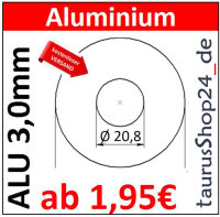 ALU Ronde &Oslash;100x3mm &Oslash;20,8mm1Loch 8255- AluUnterlegscheibe AR100/1-20,8/3,0mm taurusShop24_de