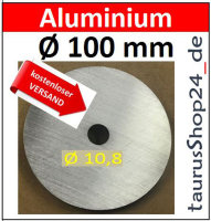 ALU Ronde &Oslash;100x5mm &Oslash;10,8mm1Loch 8256- AluUnterlegscheibe AR100/1/10,8/5,0mm taurusShop24_de