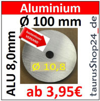 ALU Ronde &Oslash;100x8mm &Oslash;10,8mm1Loch 8257- AluUnterlegscheibe AR100/1/10,8/8,0mm taurusShop24_de