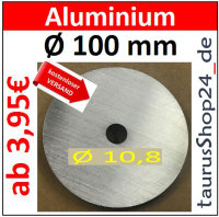 ALU Ronde &Oslash;100x8mm &Oslash;10,8mm1Loch 8257- AluUnterlegscheibe AR100/1/10,8/8,0mm taurusShop24_de