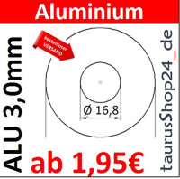 ALU Ronde &Oslash;50x3mm &Oslash;16,8mm1Loch 8263- AluUnterlegscheibe AR50/1-16,8/3,0mm taurusShop24_de