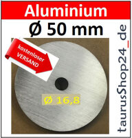 ALU Ronde &Oslash;50x3mm &Oslash;16,8mm1Loch 8263- AluUnterlegscheibe AR50/1-16,8/3,0mm taurusShop24_de