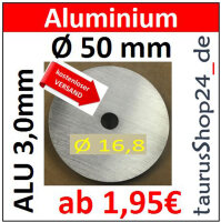 ALU Ronde &Oslash;50x3mm &Oslash;16,8mm1Loch 8263- AluUnterlegscheibe AR50/1-16,8/3,0mm taurusShop24_de