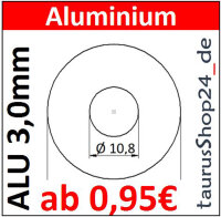 ALU Ronde &Oslash;80x3mm &Oslash;10,8mm1Loch 8270+V AluUnterlegscheibe AR80/1/10,8/3,0mm taurusShop24_de