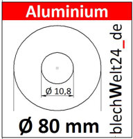 ALU Ronde &Oslash;80x3mm &Oslash;10,8mm1Loch 8270+V AluUnterlegscheibe AR80/1/10,8/3,0mm taurusShop24_de