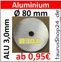 ALU Ronde &Oslash;80x3mm &Oslash;10,8mm1Loch 8270+V AluUnterlegscheibe AR80/1/10,8/3,0mm taurusShop24_de