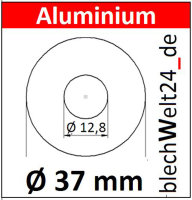 ALU Ronde &Oslash;37x3mm &Oslash;12,8mm1Loch 8278+V AluUnterlegscheibe AR37/1-12,8/3,0mm taurusShop24_de