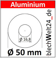 ALU Ronde &Oslash;50x3mm &Oslash;16,8mm1Loch 8281+V AluUnterlegscheibe AR50/1-16,8/3,0mm taurusShop24_de