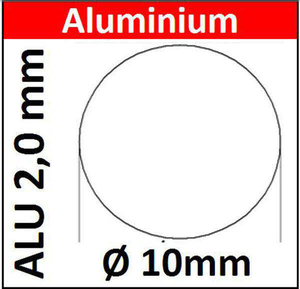 ALU Ronde &Oslash;10mm 1 St&uuml;ck 8286 AR10/0/2,0mm blechWelt24_de Scheibe Platte Rund Blech 
