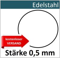 Edelstahl Ronde &Oslash;0mm 8288 1 Stck. ER0/0/0,5mm Versand kostenlos