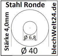 StahlRonde &Oslash;40x4mm 9210 SR60/1-6,8/4,0 mm 1...