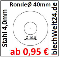 StahlRonde &Oslash;40x4mm 9230 SR60/1-10,8/4,0 mm 1...