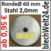 StahlRonde &Oslash;60x4mm 9250 SR60/1-8,8/2,0 mm 1 St&uuml;ck blechWelt24.de