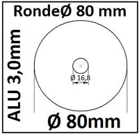 ALU Ronde &Oslash;80x3mm 1Loch 1441- AluUnterlegscheibe...