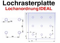 Lochrasterplatte 140 cm x 70 cm Arbeitsplatte Werkbank 1444 CNC gefr&auml;st